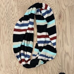 Colorful Striped Knit Infinity Scarf